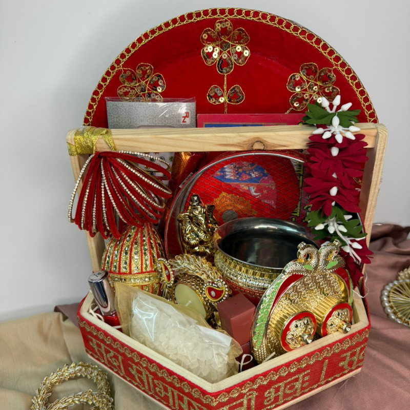 Karva Chauth Special Pooja Thali Set – Complete Festival Gift Hamper