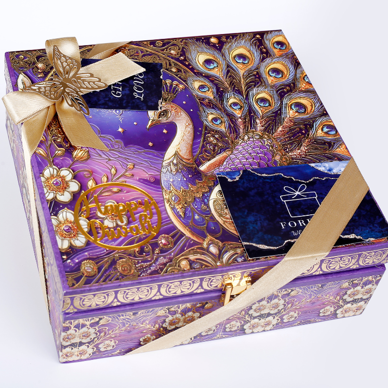 Elegant Peacock-Themed Gift Box – Diwali Special