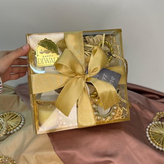 Elegant Diwali Gift Hamper | Dark Chocolate Cookies & Decor