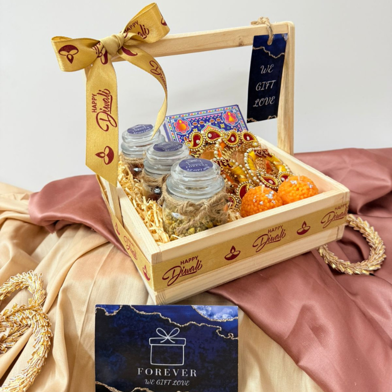 Traditional Festive Gift Hamper | Shubh Labh, Sweets & Premium Jars