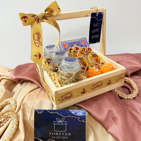 Traditional Festive Gift Hamper | Shubh Labh, Sweets & Premium Jars